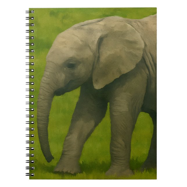 Carnet Jeune éléphant avec tuteur dans la réserve de Gras (Devant)