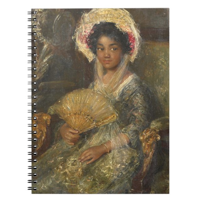 Carnet Jeune femme avec le fan Isabella Simon Maris Art (Devant)