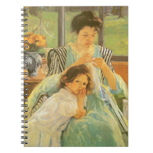 Carnet Jeune Mère Couture par Mary Cassatt, Art Ancien