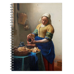 Carnet Johannes Vermeer. Milkmaid. fine art vintage