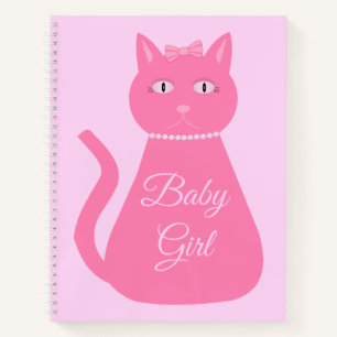 Carnet Joli chat fille rose sur mesure