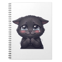 Joli Chat Noir en Pleurs Suppliant sur Toile