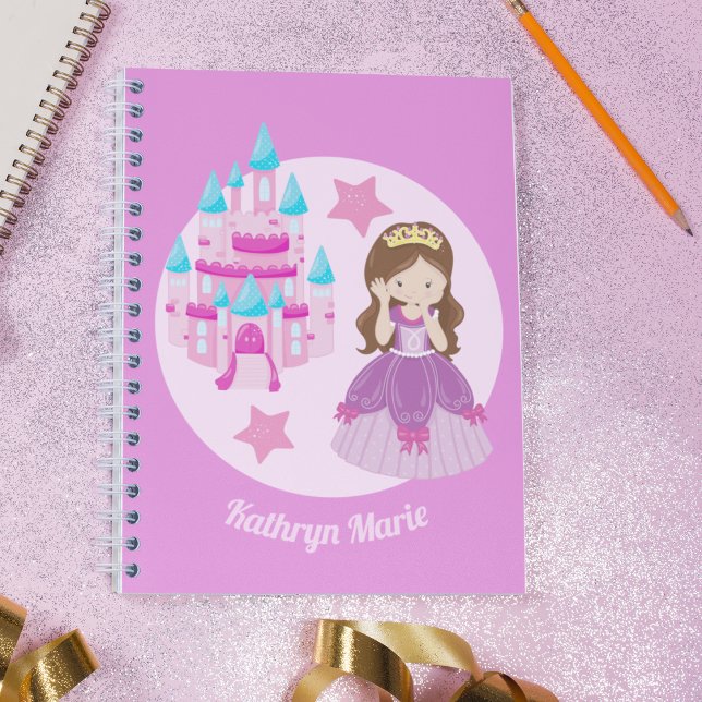 Carnet Joli Château Rose Princesse Personnalisé Conte de  (Créateur téléchargé)