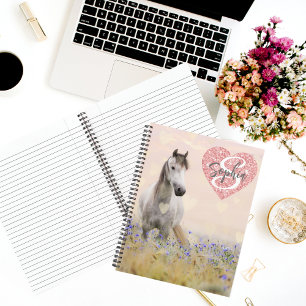 Carnet Joli Cheval Blanc Violet Fleur Monogramme