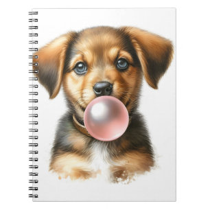 Carnet Joli Chien Chien Chien Brown soufflant Bubble Gum
