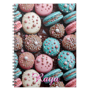 Carnet Joli chocolat, Macaron bleu et rose