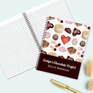 Carnet Joli cœur de chocolat de bonbon coloré moderne