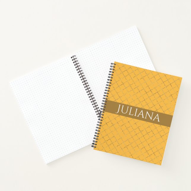 Carnet Joli Daffodil Gold Quatrefoil Personnalisé (Intérieur)