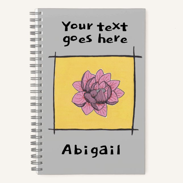 Carnet Joli doodé rose, ton titre et ton nom (Recto)