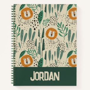 Carnet Joli Doodle Lion Jungle Rainforest Motif