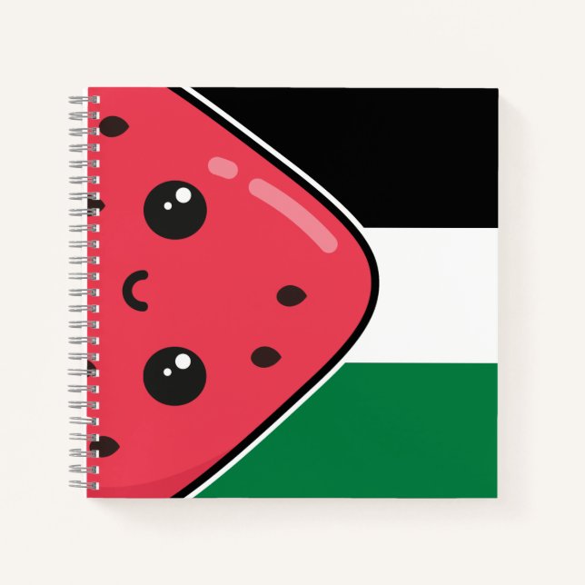 Carnet Joli drapeau de la Palestine avec pastèque - Pales (Devant)