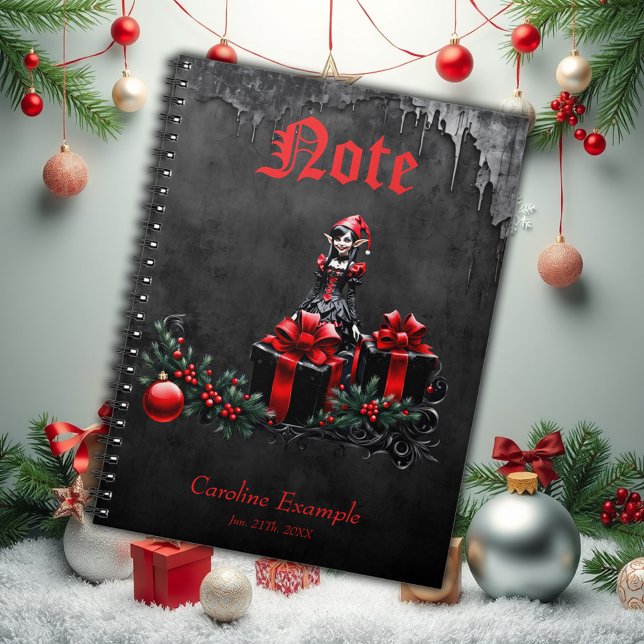 Carnet Joli elfe de Noël gothique. (Créateur téléchargé)