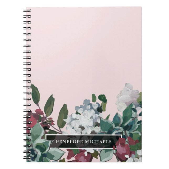 Carnet Joli floral avec nom (Devant)