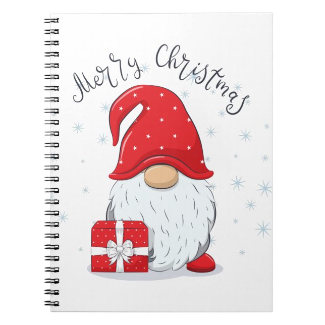 Carnet Joli gnome Joyeux Noël. (Devant)
