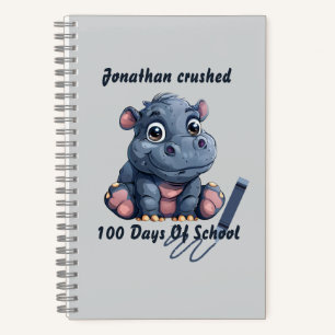 Carnet Joli Hippopotame J'ai Écrasé 100 Jours d'École