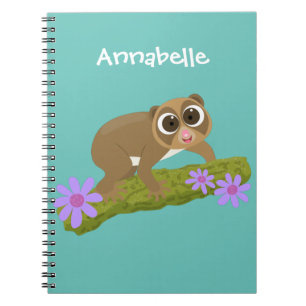 Carnet Joli lenteur loris sur dessin de branche