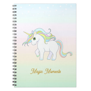 Carnet Joli licorne magique sur couleurs pastel