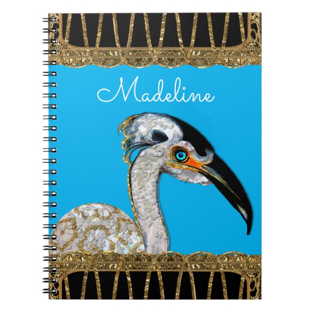 Carnet Joli monogramme d'oiseau d'île (Devant)