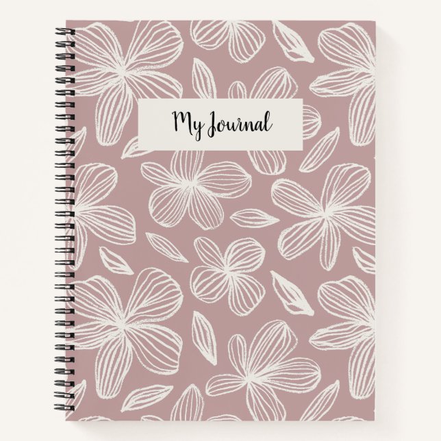 Carnet Joli Monogramme rose floral (Devant)