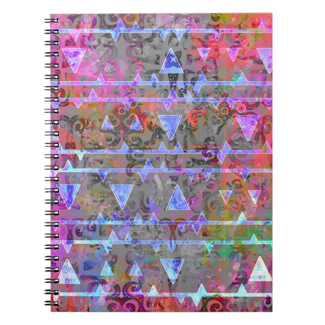 Carnet Joli motif aztèque de symbole de triangle (Devant)