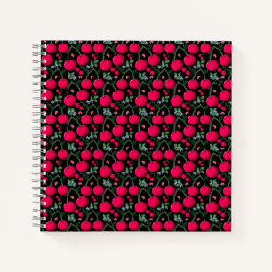 Carnet Joli motif cerise esthétique Cerise rouge sans c