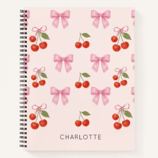 Carnet Joli motif coquette à l'aquarelle avec un nœud de