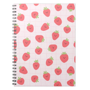 Carnet Joli motif de fraise – Fraise Kawaii
