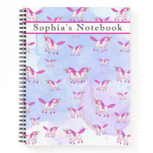 Joli motif de licorne rose avec nom personnalisé