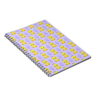Carnet Joli motif de Pâques poulet jaune violet