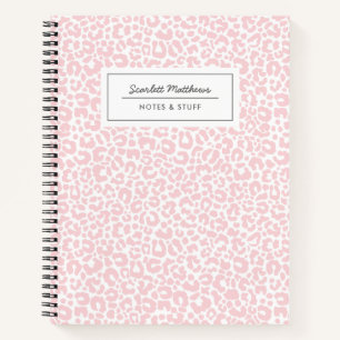 Carnet Joli Motif Empreinte de léopard Pastel rose