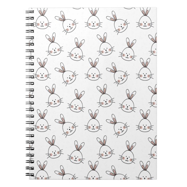 Carnet Joli Motif lapin blanc de Pâques (Devant)