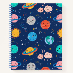 Carnet Joli Motif Planète Souriante