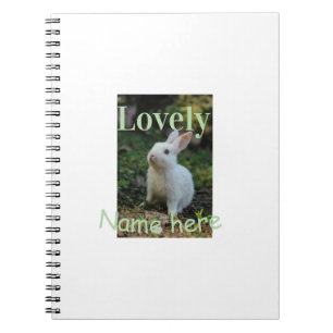 Carnet Joli nom de photo de lapin de compagnie vert paste