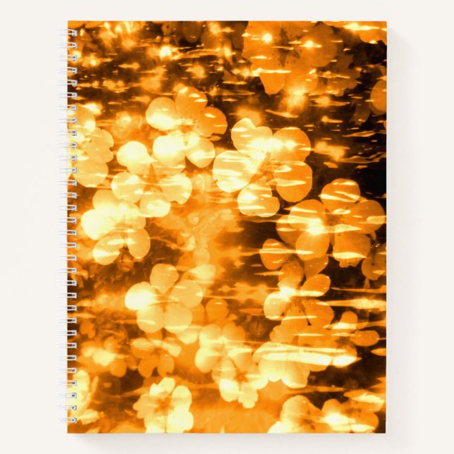 Carnet Joli Orange Tone Fleurs Abstrait Nature Noteboo (Devant)
