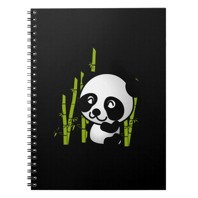 Carnet Joli ours de panda noir et blanc dans une bosquet  (Devant)