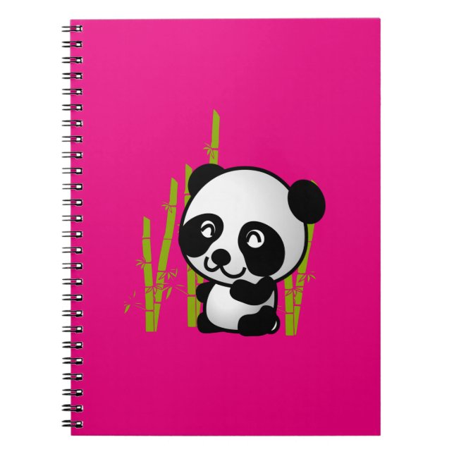 Carnet Joli ours de panda noir et blanc dans une bosquet  (Devant)