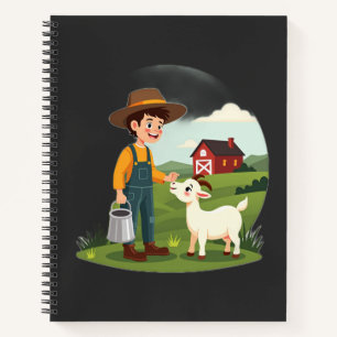 Carnet Joli petit garçon fermier chèvre