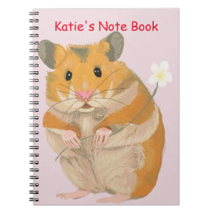Carnet Joli petit Hamster tenant une fleur