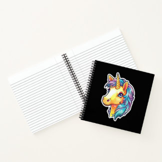 Carnet Joli Poney Jaune Licorne Kawaii