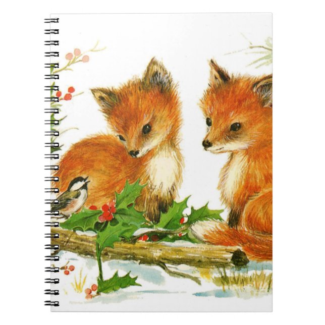 Carnet Joli renard de Noël Vintage (Devant)