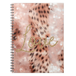 Carnet Joli Rose Gold Leopard Bokeh