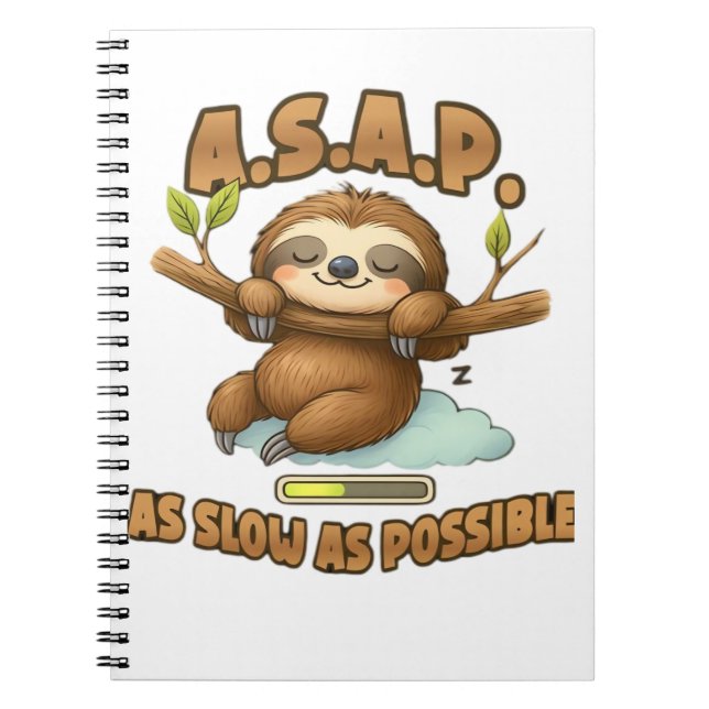 Carnet Joli Sloth ASAP - Aussi Lent Que Possible T-Sh Cla (Devant)