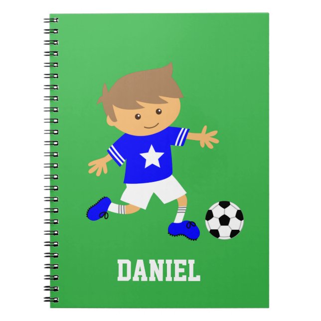 Carnet Joli Soccer Star Boy, Thème De Football (Devant)