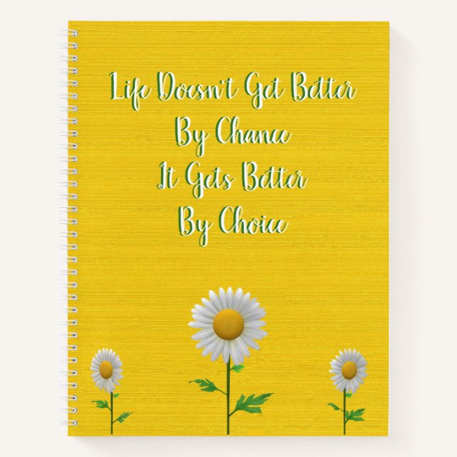 Carnet Joli Sunflower Life Citation de l'auteur (Devant)