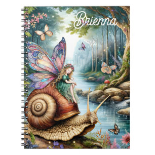 Carnet Joli terrain de fée avec mignon escargots et papil