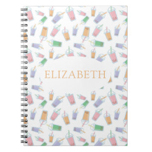 Carnet Joli thé à bulle sur mesure Boba Pastel