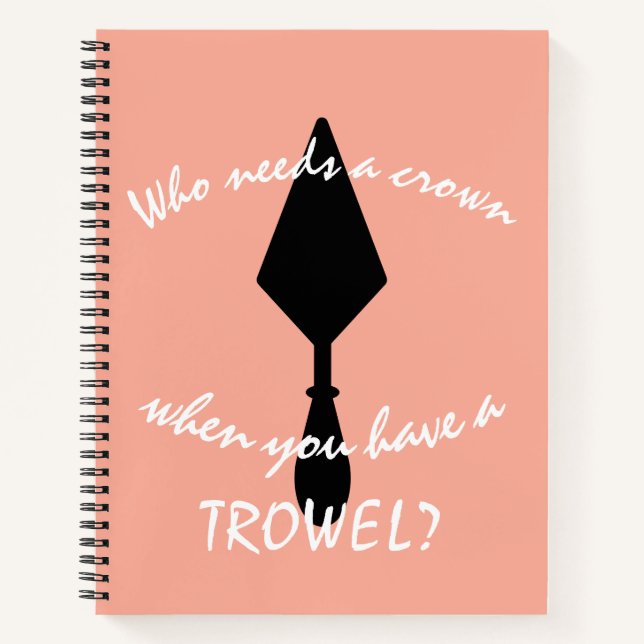 Carnet Joli Trowel d'archéologue rose et noir personnalis (Devant)