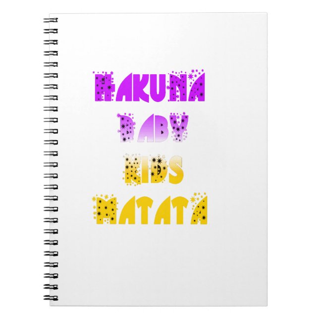 Carnet Joli violet et jaune Hakuna Matata bébé enfants G (Devant)