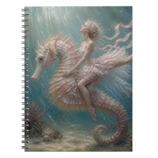 Carnet Jolie ballerine sur son hippocampe rose