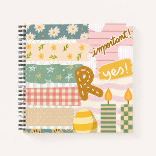 Carnet Jolie bande florale et à motif collage girly